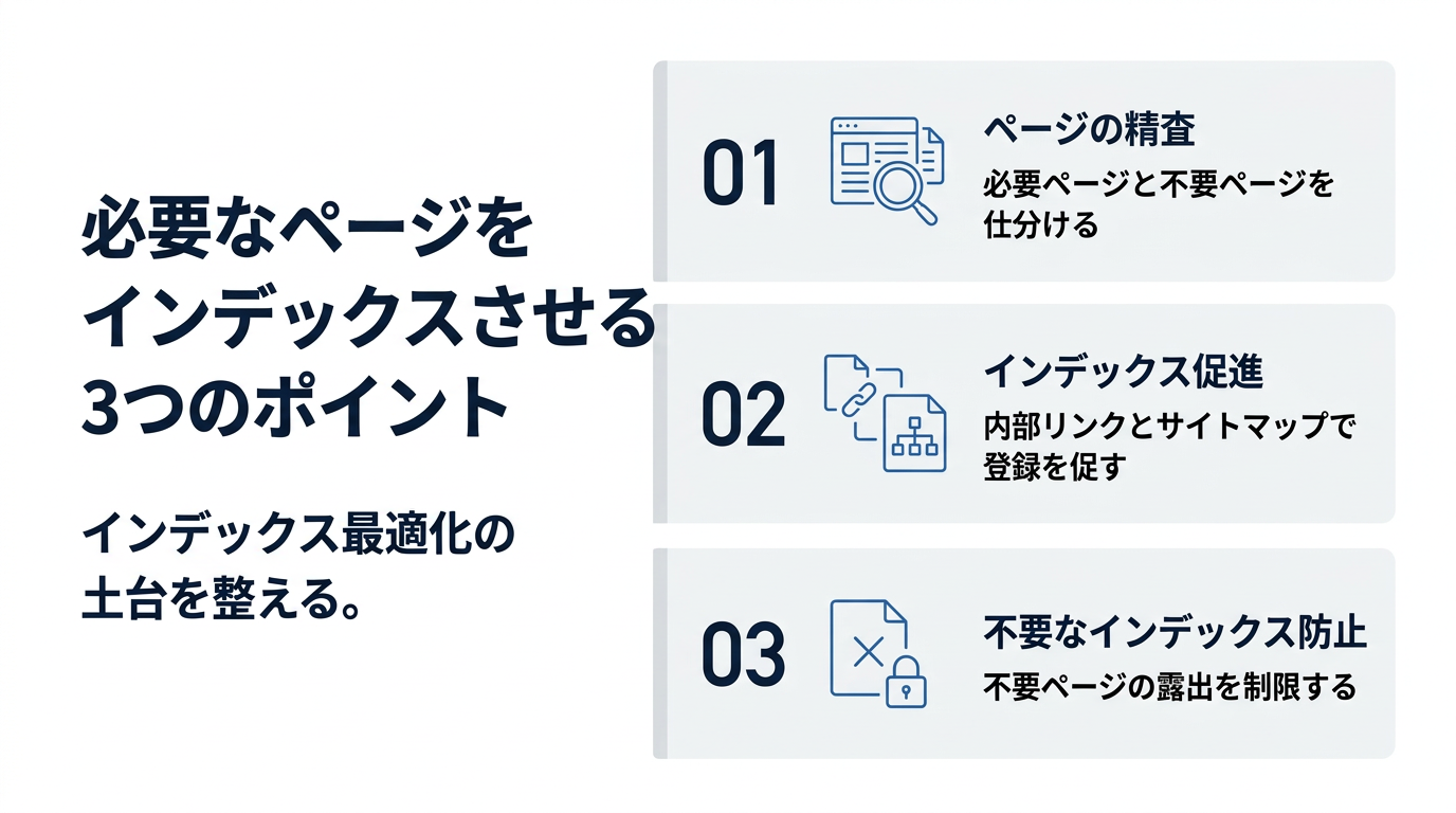 必要なページをインデックスさせる